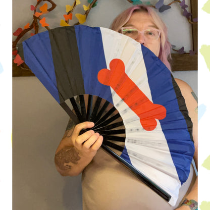 Puppy Play Pride folding hand fan