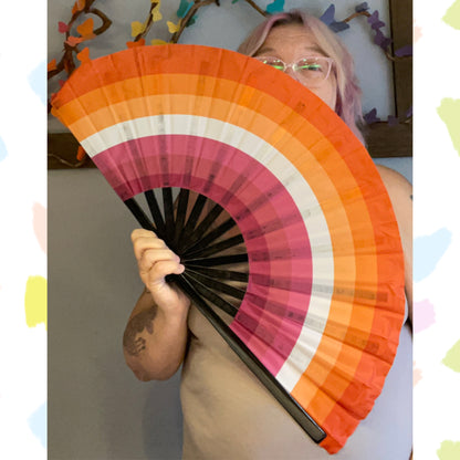 Lesbian folding hand fan