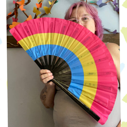 Pansexual folding hand fan
