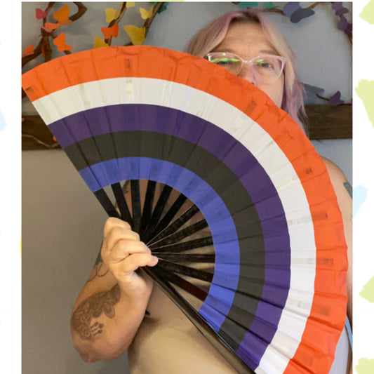 Fabulous! Fierce! Large LGBTQA Genderfluid folding hand fan