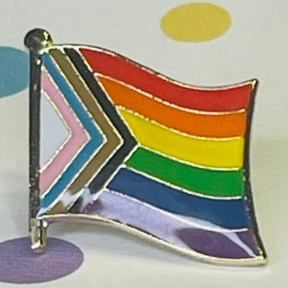 Progress Pride Wave Flag Lapel Pin
