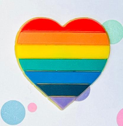 Rainbow Heart Pride Flag Lapel Pin