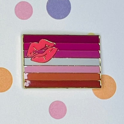 Lesbian Lipstick Pride flag lapel pin