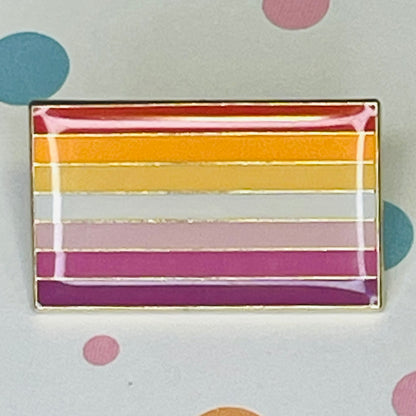 Lesbian Sunset Pride flag lapel pin