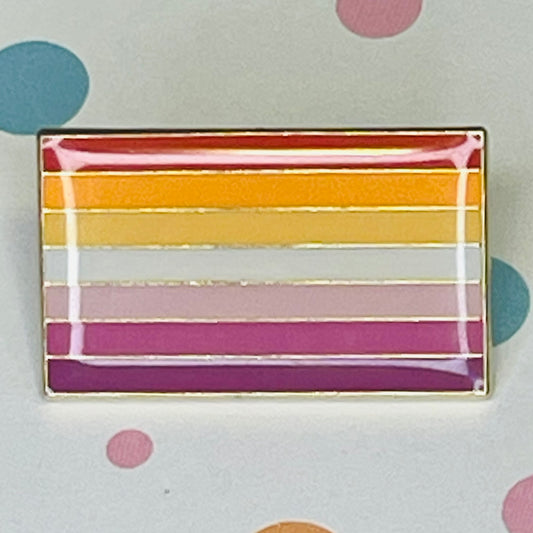 Lesbian Sunset Pride flag lapel pin