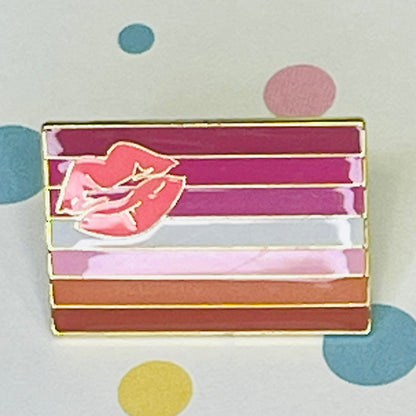 Lesbian Lipstick Pride flag lapel pin