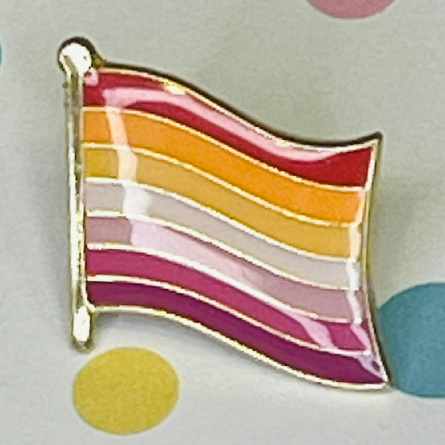 Lesbian Orange Pride flag lapel pin