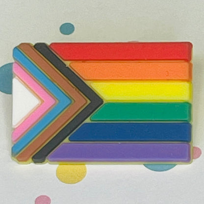 Progress Pride Flag Lapel Pin (Rubber)