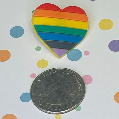 Rainbow Heart Pride Flag Lapel Pin