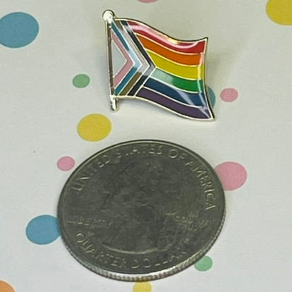 Progress Pride Wave Flag Lapel Pin