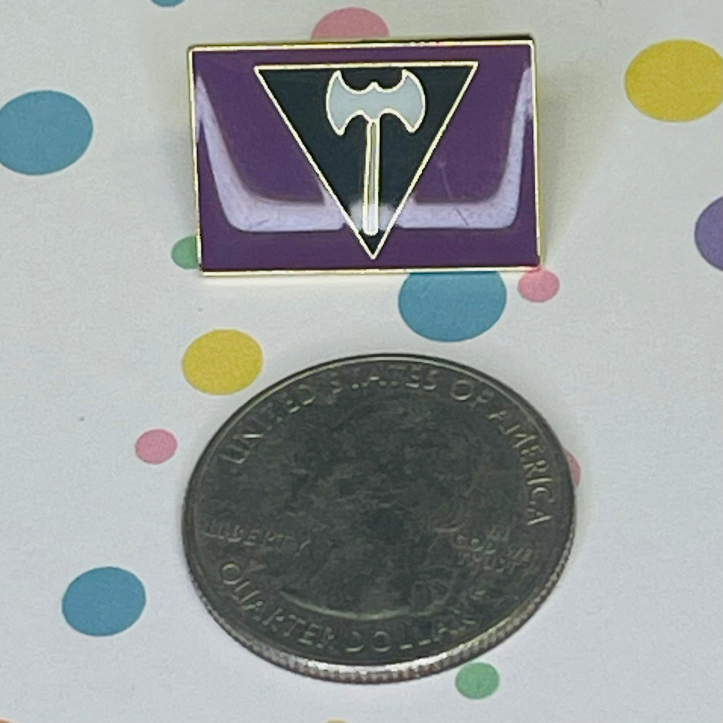 Lesbian Labrys Pride flag lapel pin