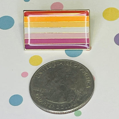 Lesbian Sunset Pride flag lapel pin