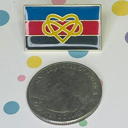 Polyamory Infinity Heart Pride Flag Lapel Pin