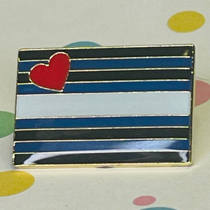 Leather Pride flag lapel pin
