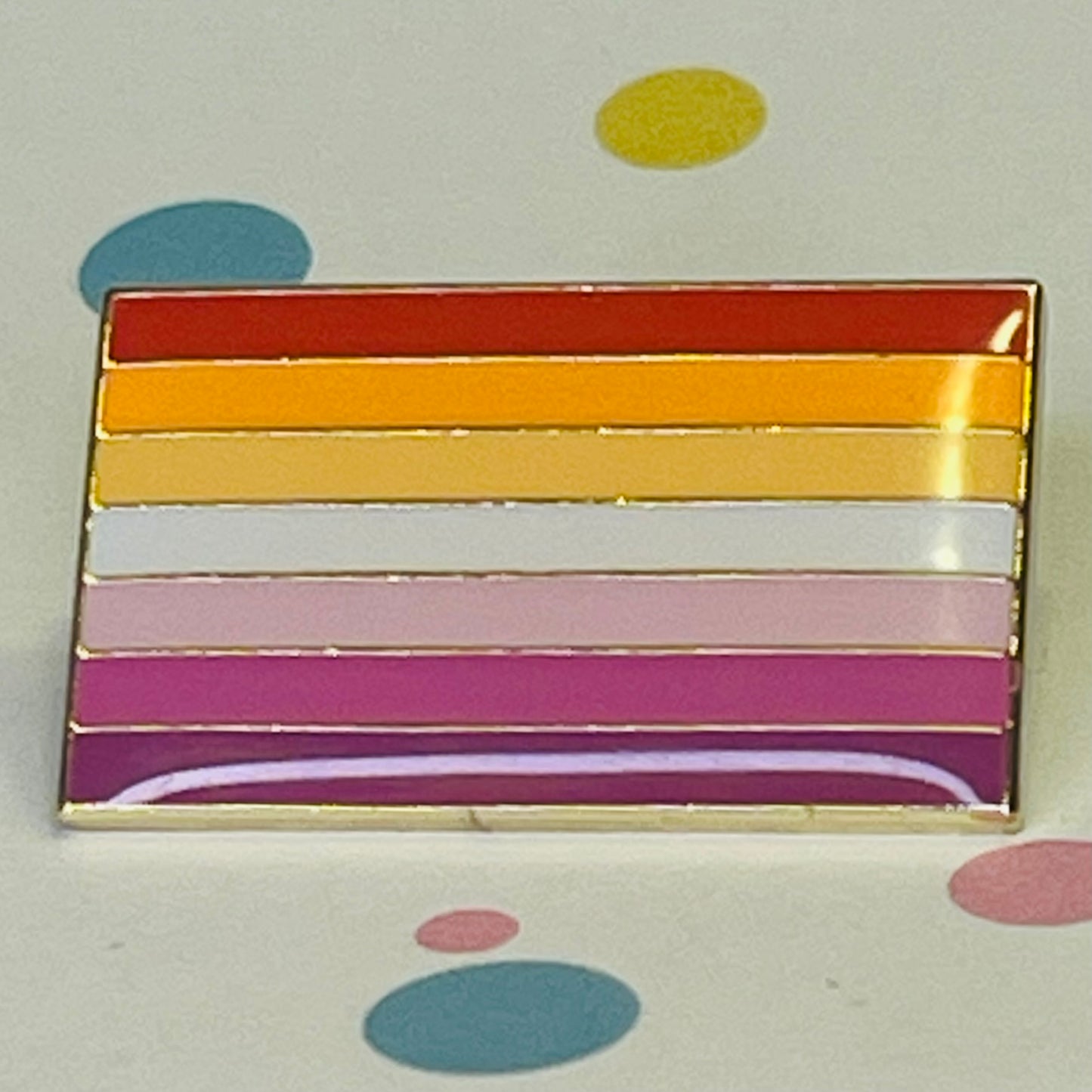 Lesbian Sunset Pride flag lapel pin