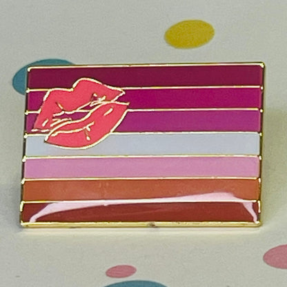 Lesbian Lipstick Pride flag lapel pin