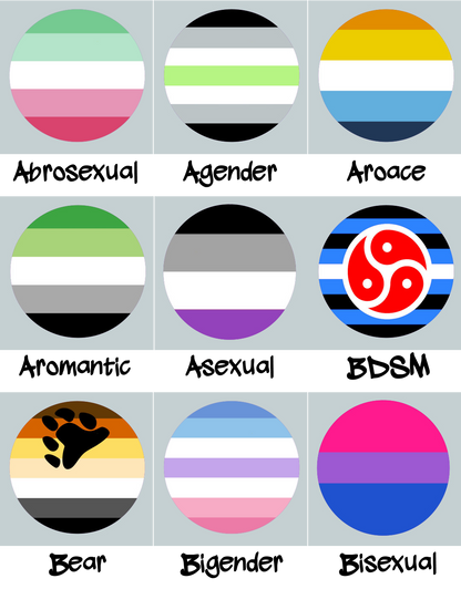 Flag Pride Buttons - Choose your own! LGBT 2-1/4" pinback
