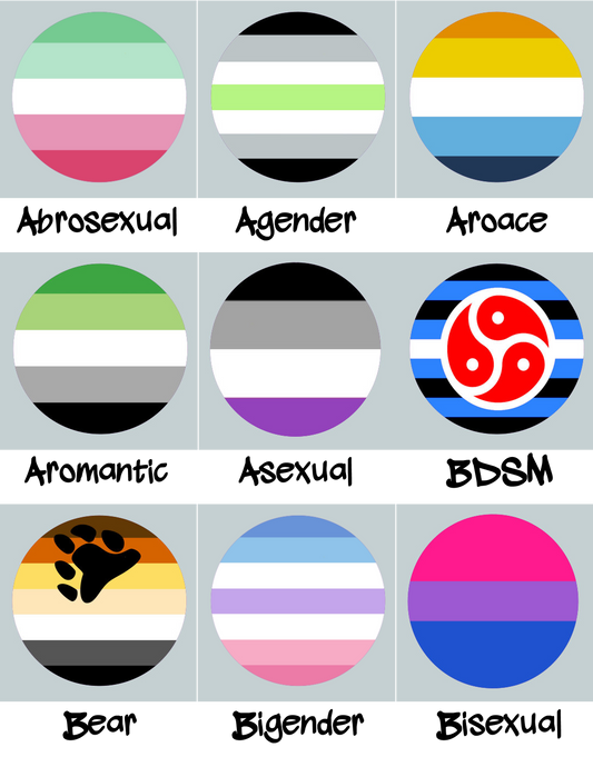 Flag Pride Buttons - Choose your own! LGBT 2-1/4" pinback