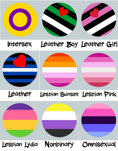 Flag Pride Buttons - Choose your own! LGBT 2-1/4" pinback