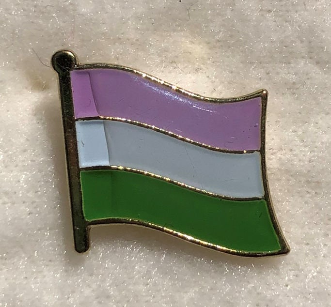 LGBTQA Genderqueer flag lapel pin