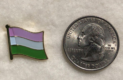 LGBTQA Genderqueer flag lapel pin