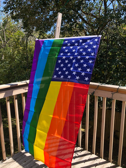 LGBTQA Pride Rainbow American Flag