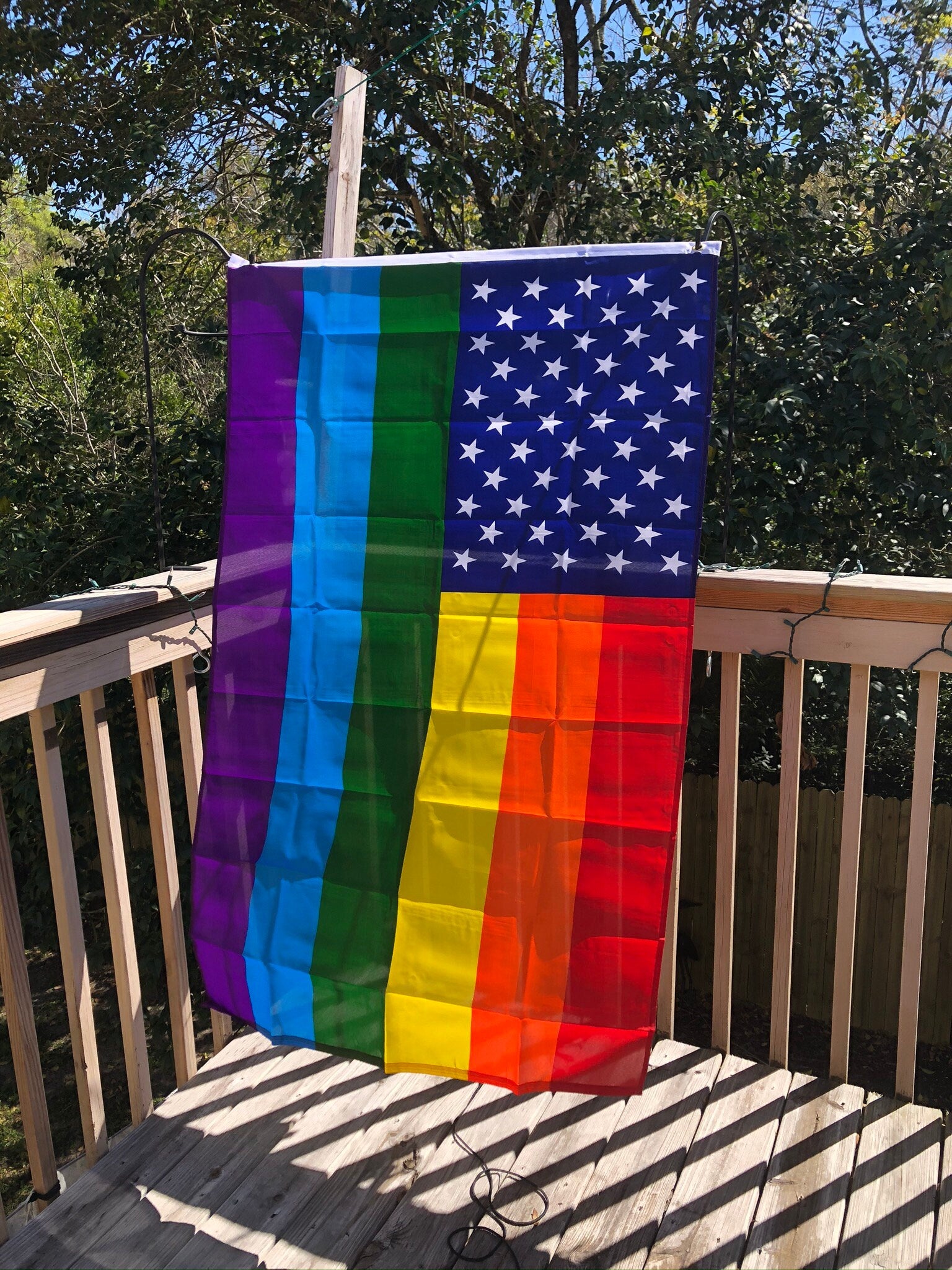 LGBTQA Pride Rainbow American Flag