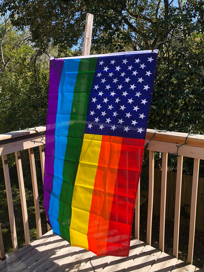 LGBTQA Pride Rainbow American Flag