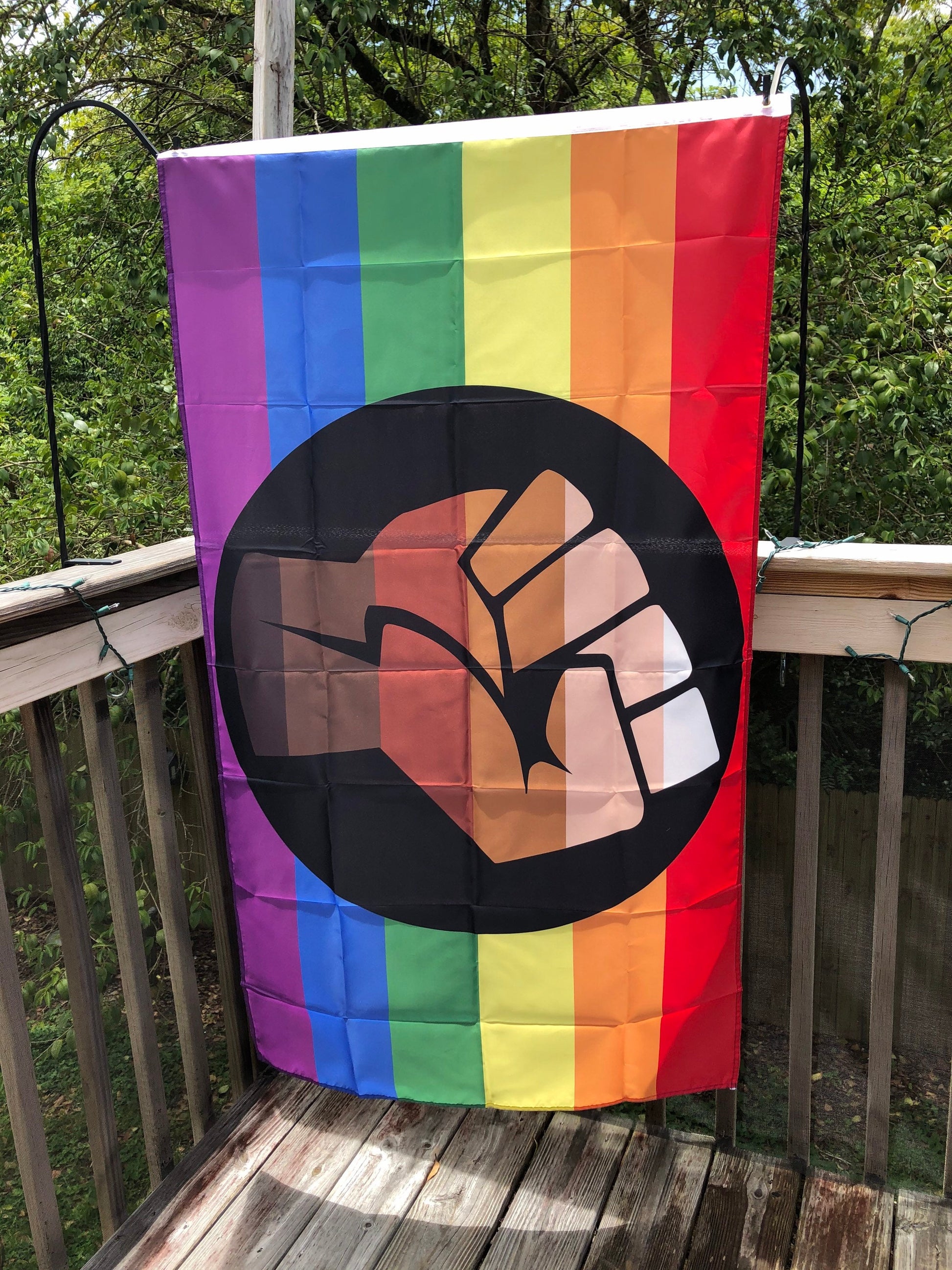 LGBTQA BLM Black Lives Matter Pride Rainbow Flag