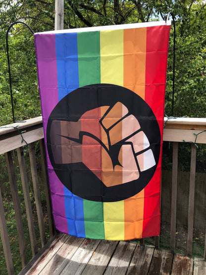 LGBTQA BLM Black Lives Matter Pride Rainbow Flag