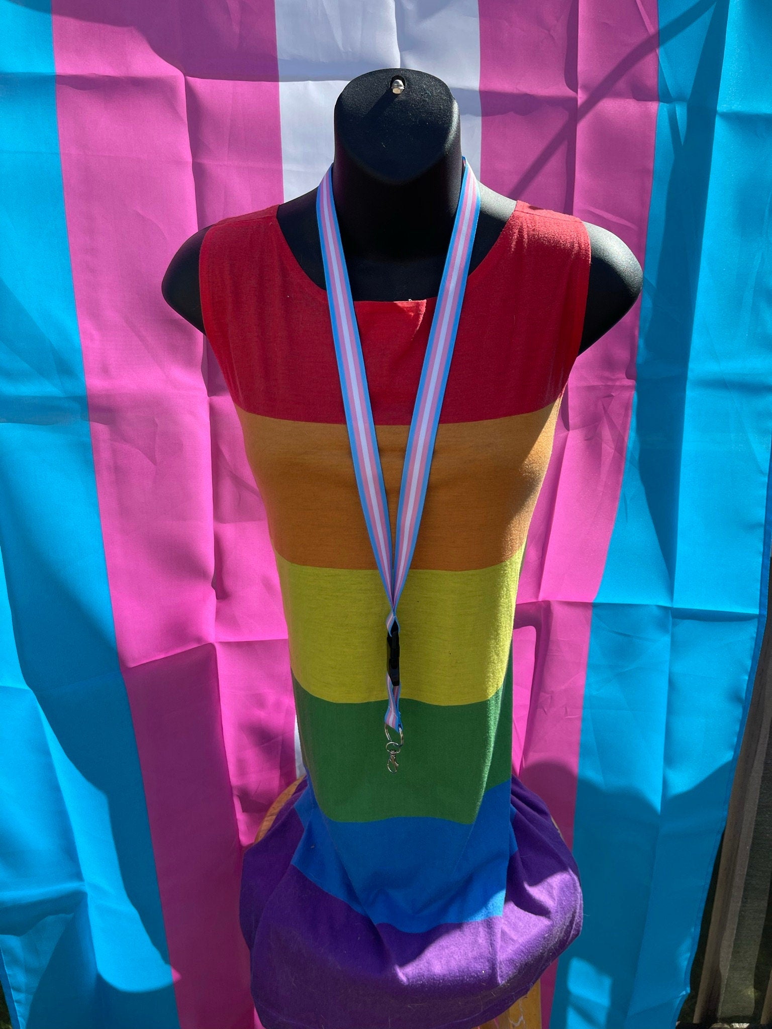 Transgender Pride Lanyard Badge Holder