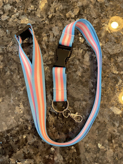 Transgender Pride Lanyard Badge Holder