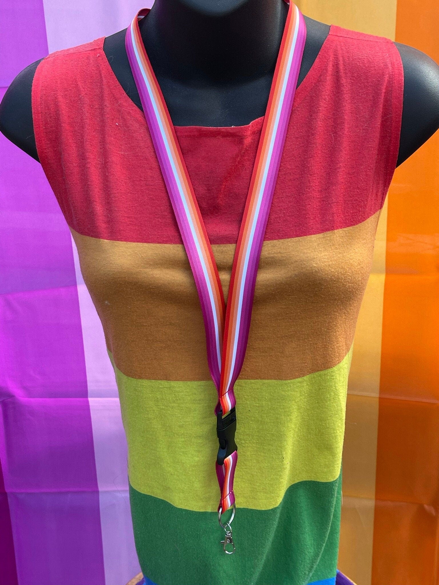 Lesbian Pride Lanyard Badge Holder