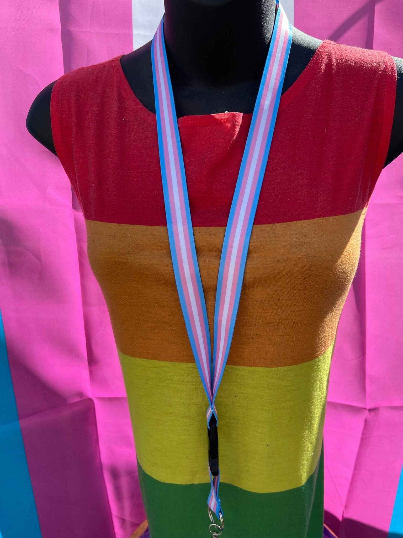 Transgender Pride Lanyard Badge Holder