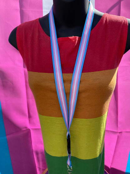 Transgender Pride Lanyard Badge Holder