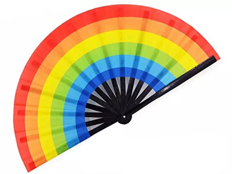 Fabulous! Fierce! Large LGBTQA Rainbow folding hand fan