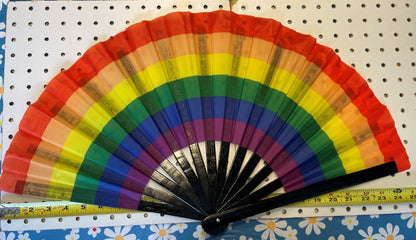 Fabulous! Fierce! Large LGBTQA Rainbow folding hand fan
