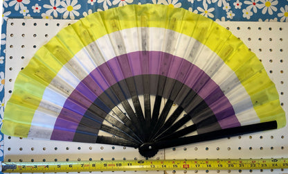 Fabulous! Fierce! Large LGBTQA Nonbinary folding hand fan