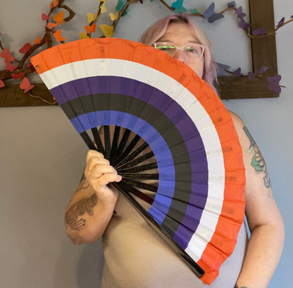 Fabulous! Fierce! Large LGBTQA Genderfluid folding hand fan