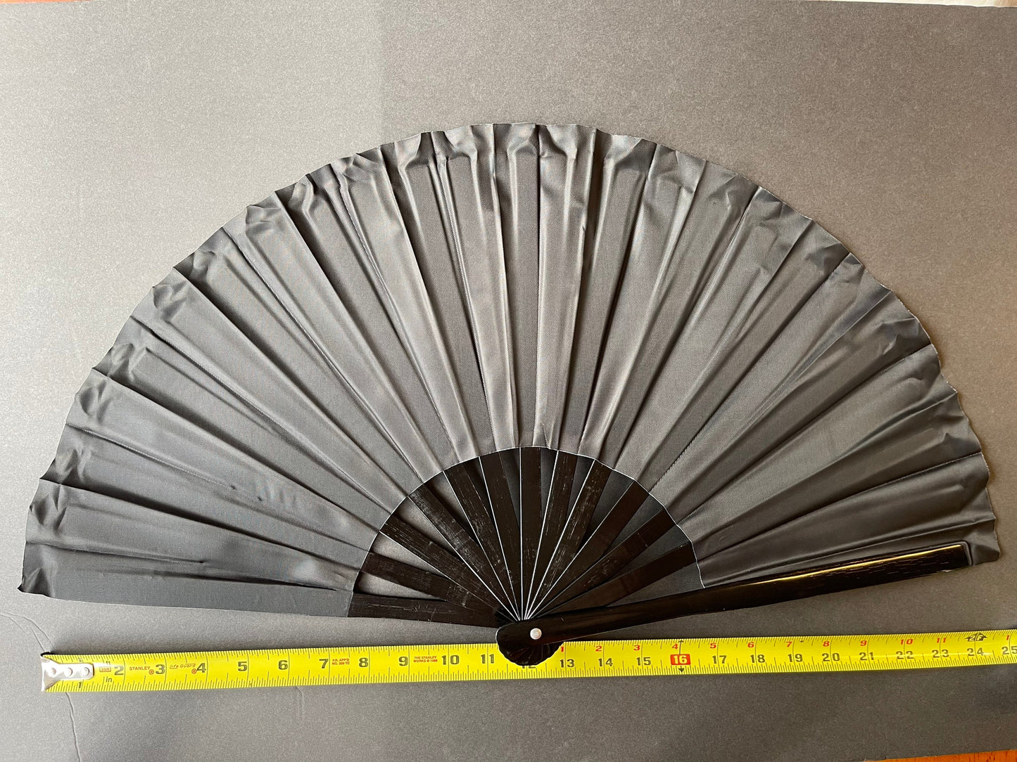 Fabulous! Fierce! Large Dramatic Black folding hand fan