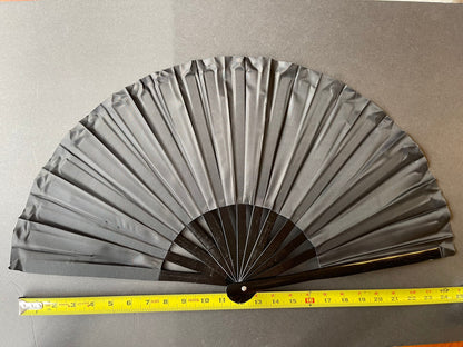 Fabulous! Fierce! Large Dramatic Black folding hand fan