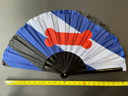 Fabulous! Fierce! Large LGBTQA Puppy Play Pride folding hand fan
