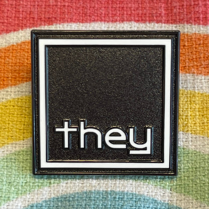 Pronoun Lapel Pins - Clean and Professional - Easy to Read - SHE THEY HE
