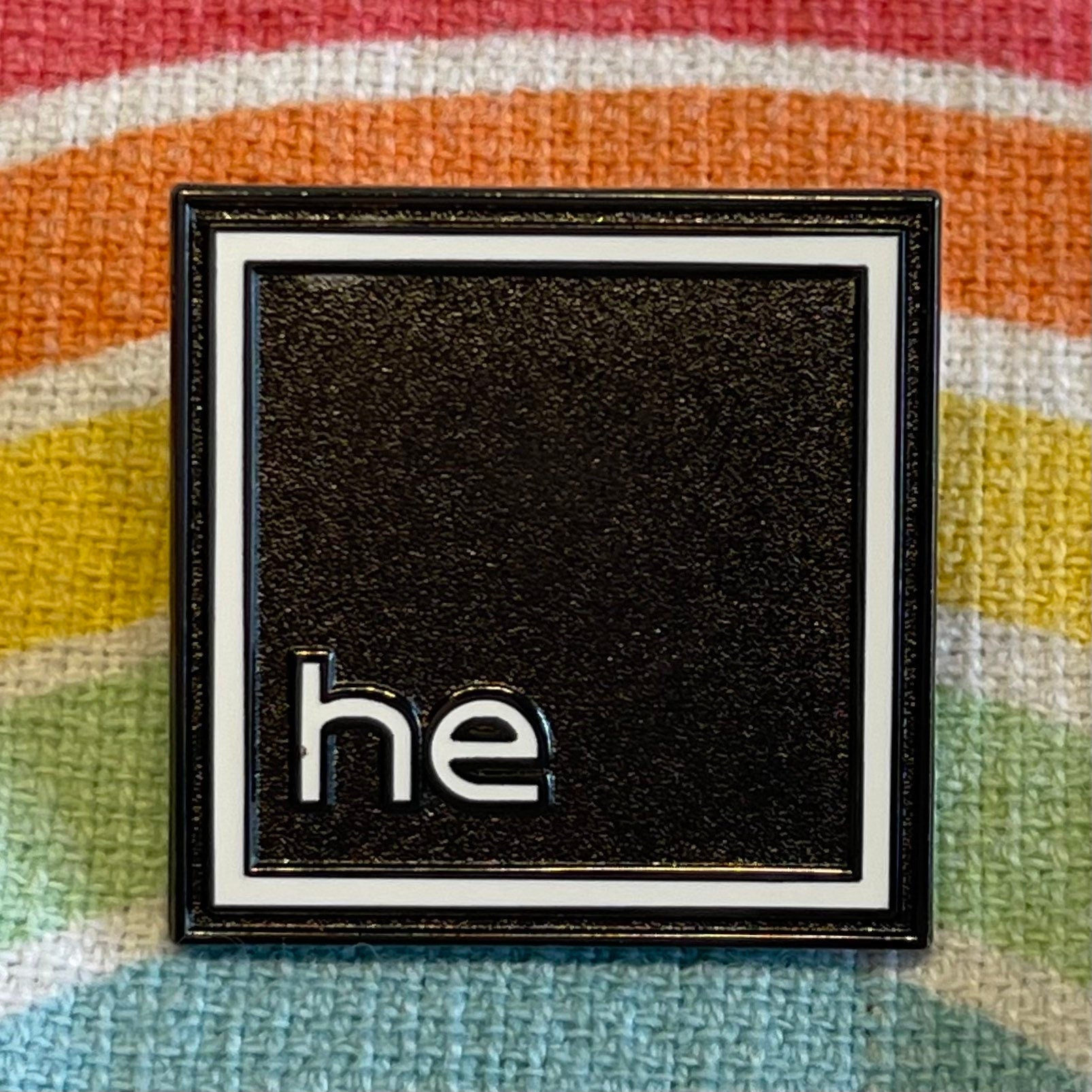 Pronoun Lapel Pins - Clean and Professional - Easy to Read - HE