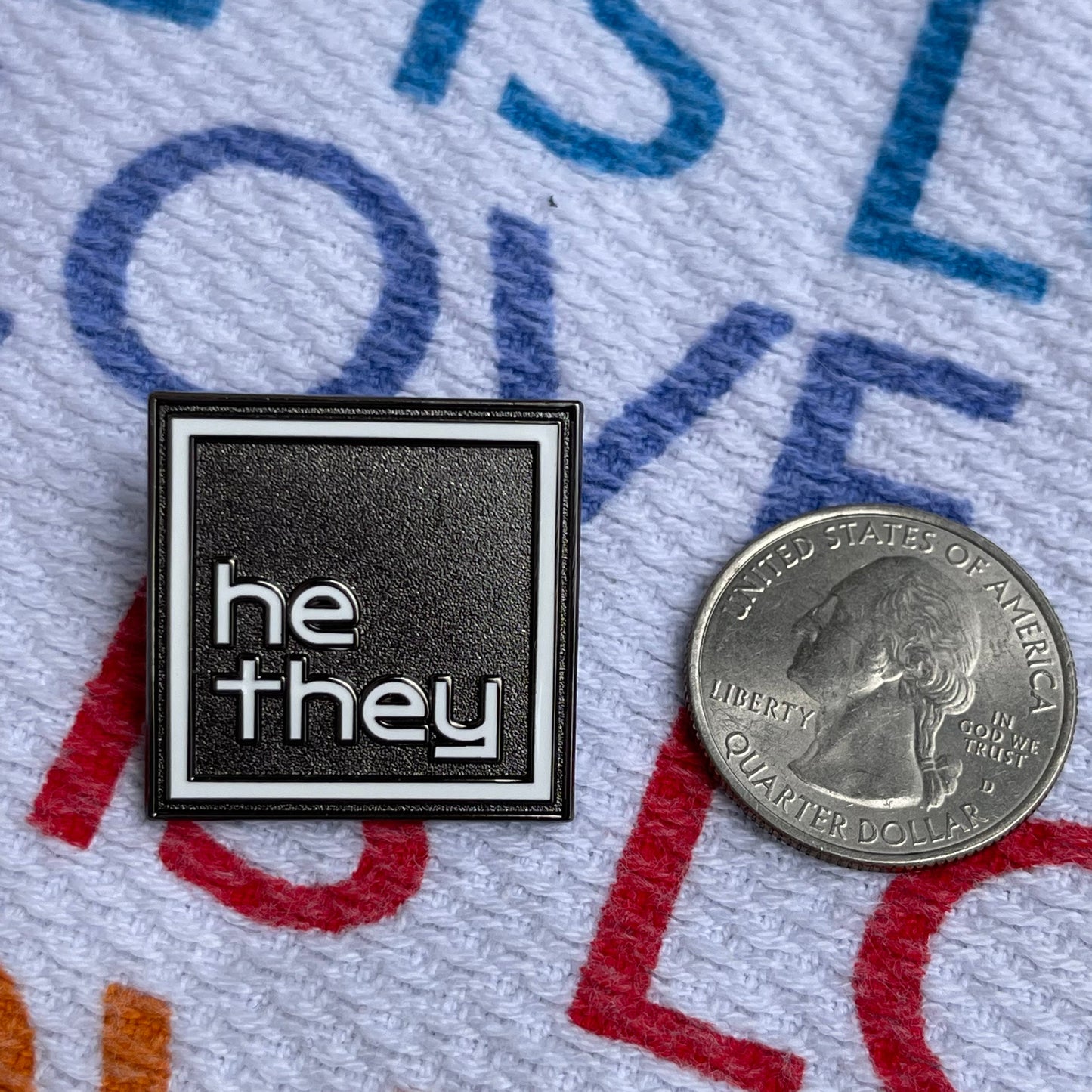 Pronoun Lapel Pins - Clean and Professional - Easy to Read - HE/THEY