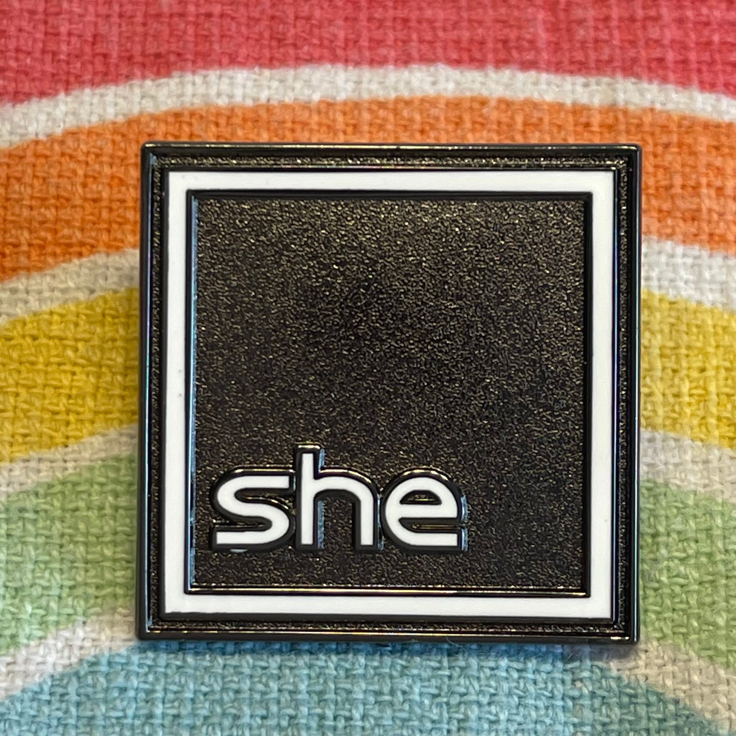 Pronoun Lapel Pins - Clean and Professional - Easy to Read - SHE