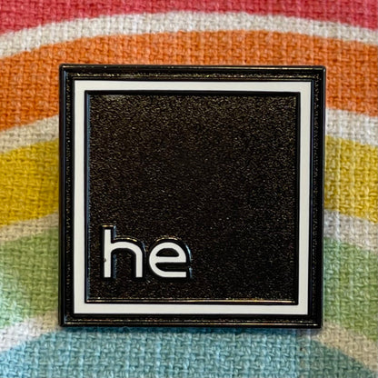 Pronoun Lapel Pins - Clean and Professional - Easy to Read - SHE THEY HE