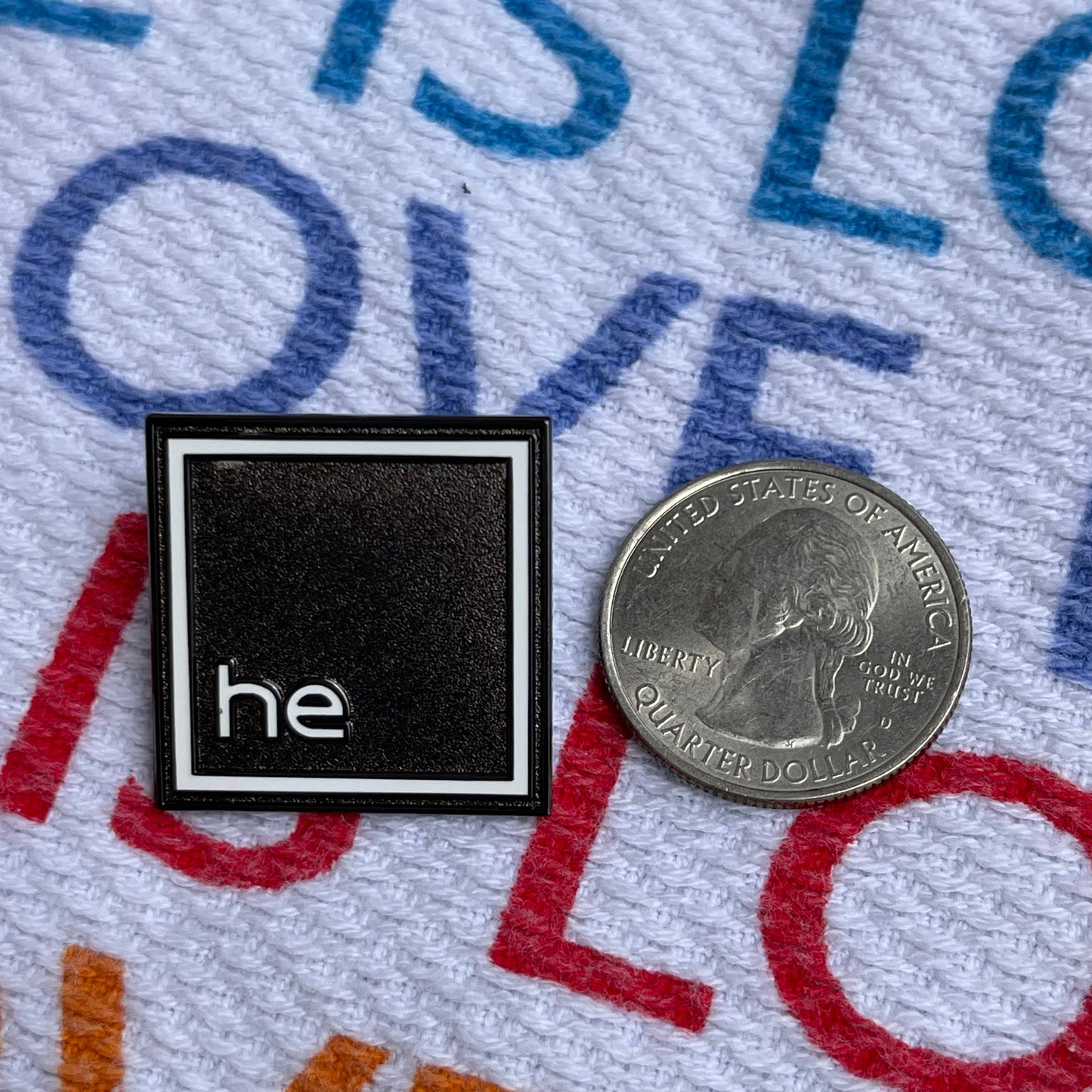 Pronoun Lapel Pins - Clean and Professional - Easy to Read - HE
