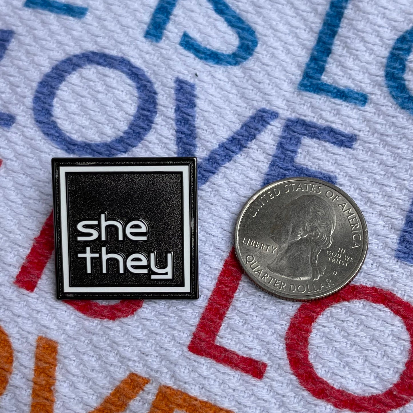 Pronoun Lapel Pins - Clean and Professional - Easy to Read - SHE/THEY