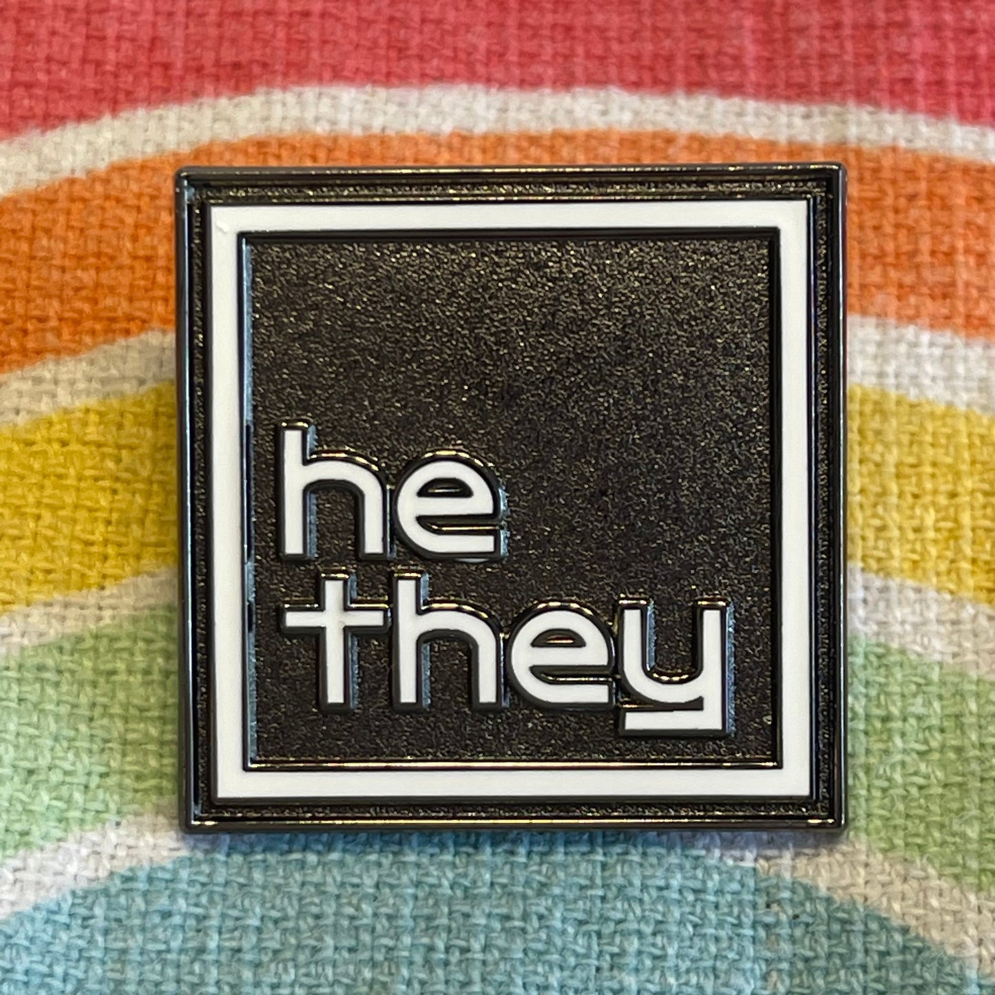 Pronoun Lapel Pins - Clean and Professional - Easy to Read - HE/THEY